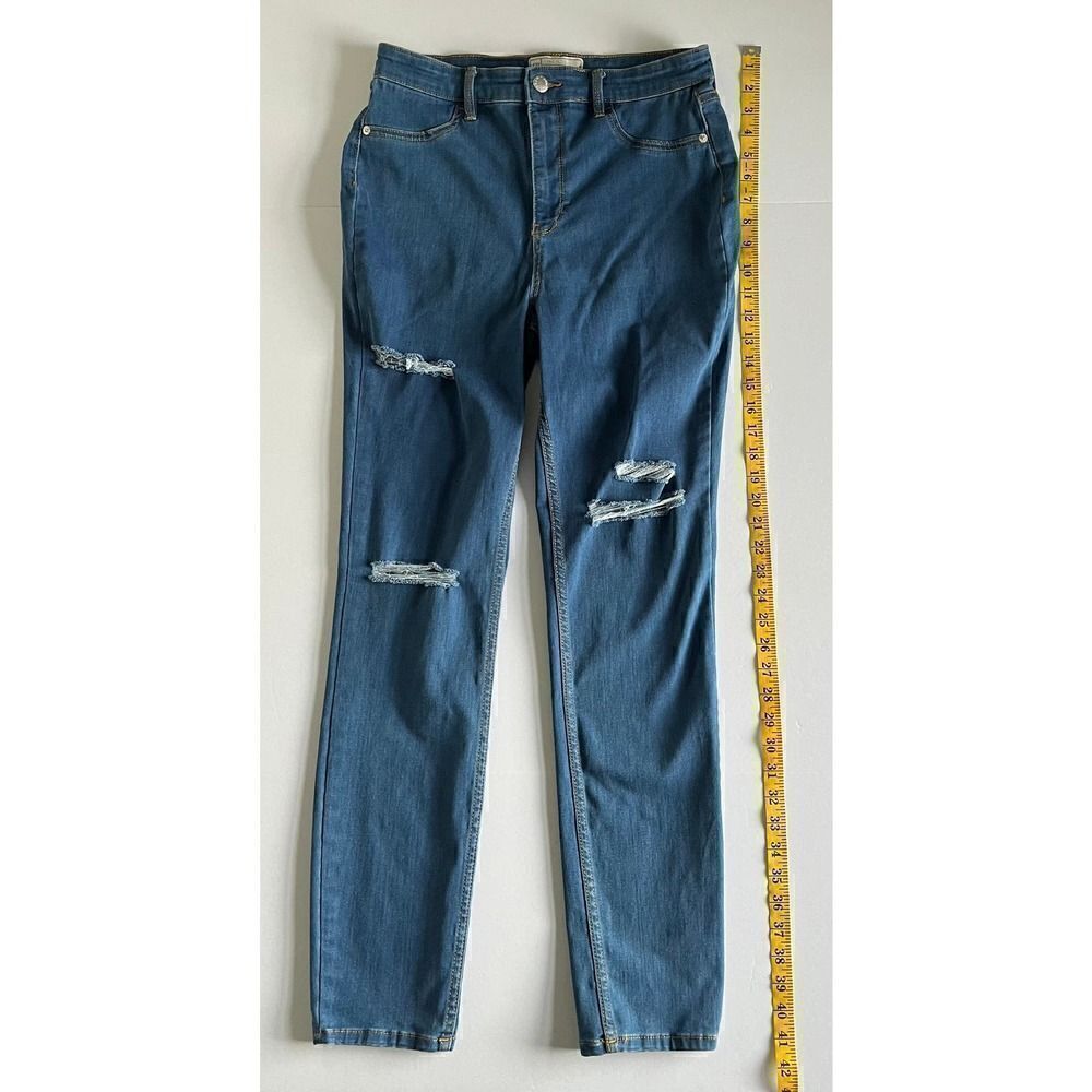 Free People Slim Stretch Jeans with Slash Holes 61855-16515125 Women's 31R - Picture 5 of 9
